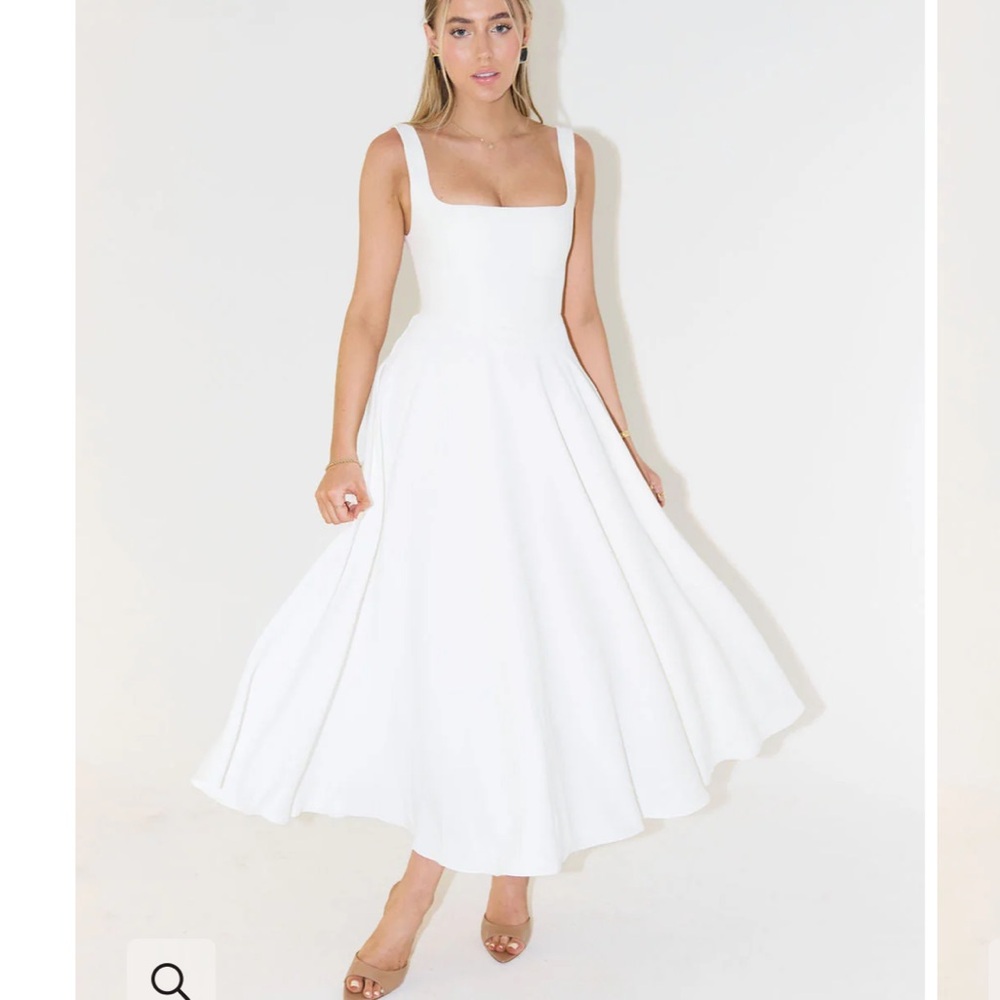The Ultimate Muse High Waist Square Neck Midi A-Line Dress